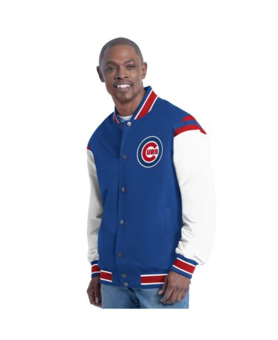 Мужская куртка G-III Sports by Carl Banks Royal Chicago Cubs Recruit Commemorative Full-Snap Varsity
