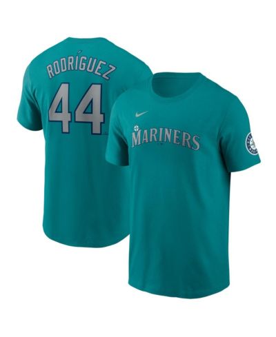 Nike Men's Julio Rodríguez Aqua Seattle Mariners Fuse Name & Number Inline T-Shirt