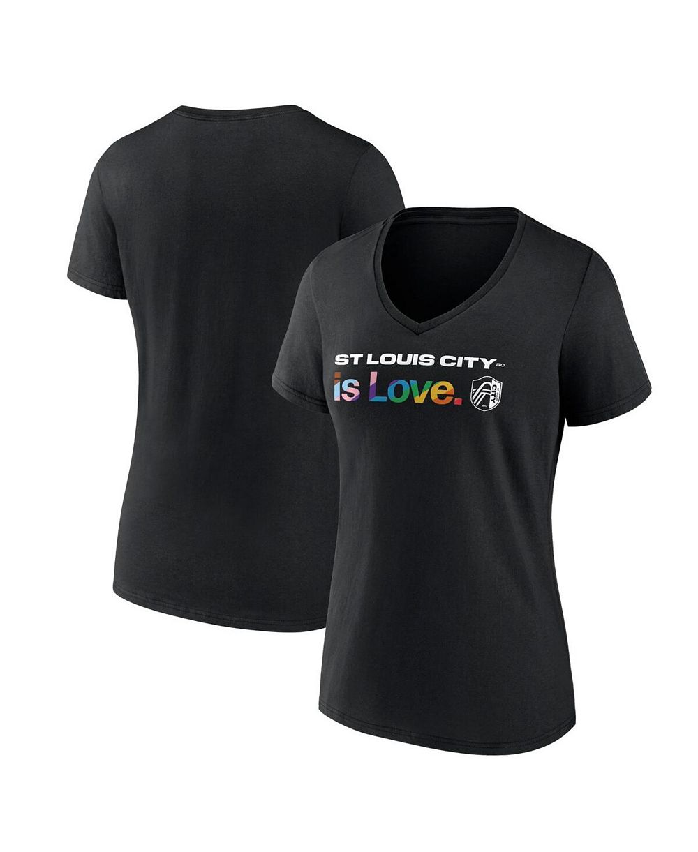 Футболка Fanatics Women's Black St. Louis City SC Lucky City Pride V-Neck