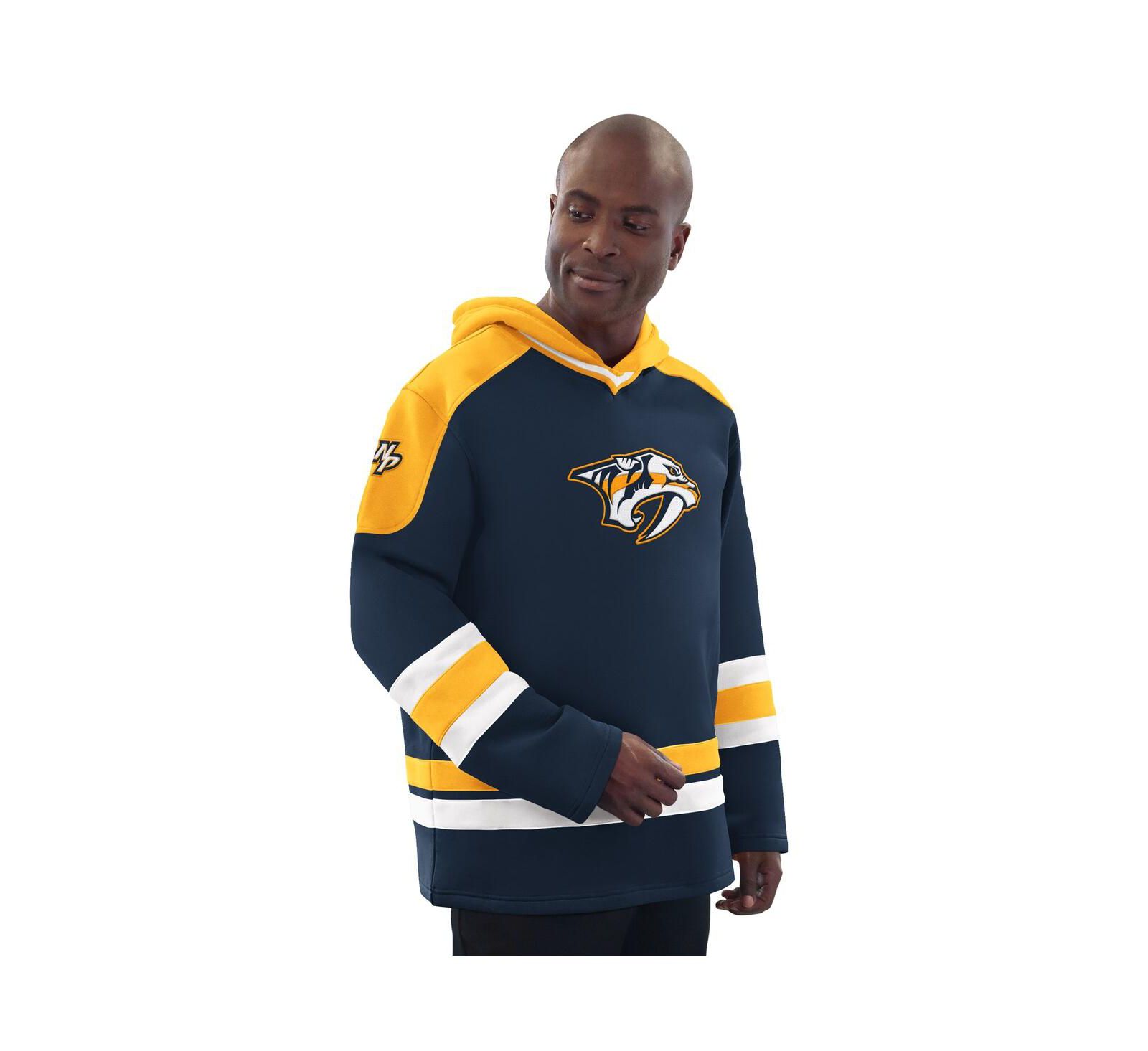Мужская толстовка Starter Nashville Predators Hockey Pullover Hoodie, navy/gold