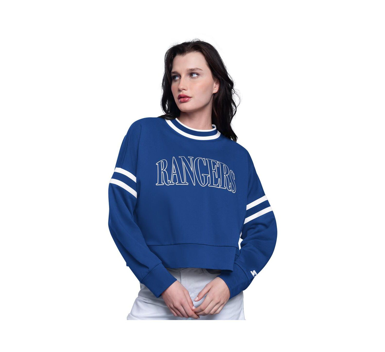 Женский укороченный свитшот Starter Blue New York Rangers Power Play
