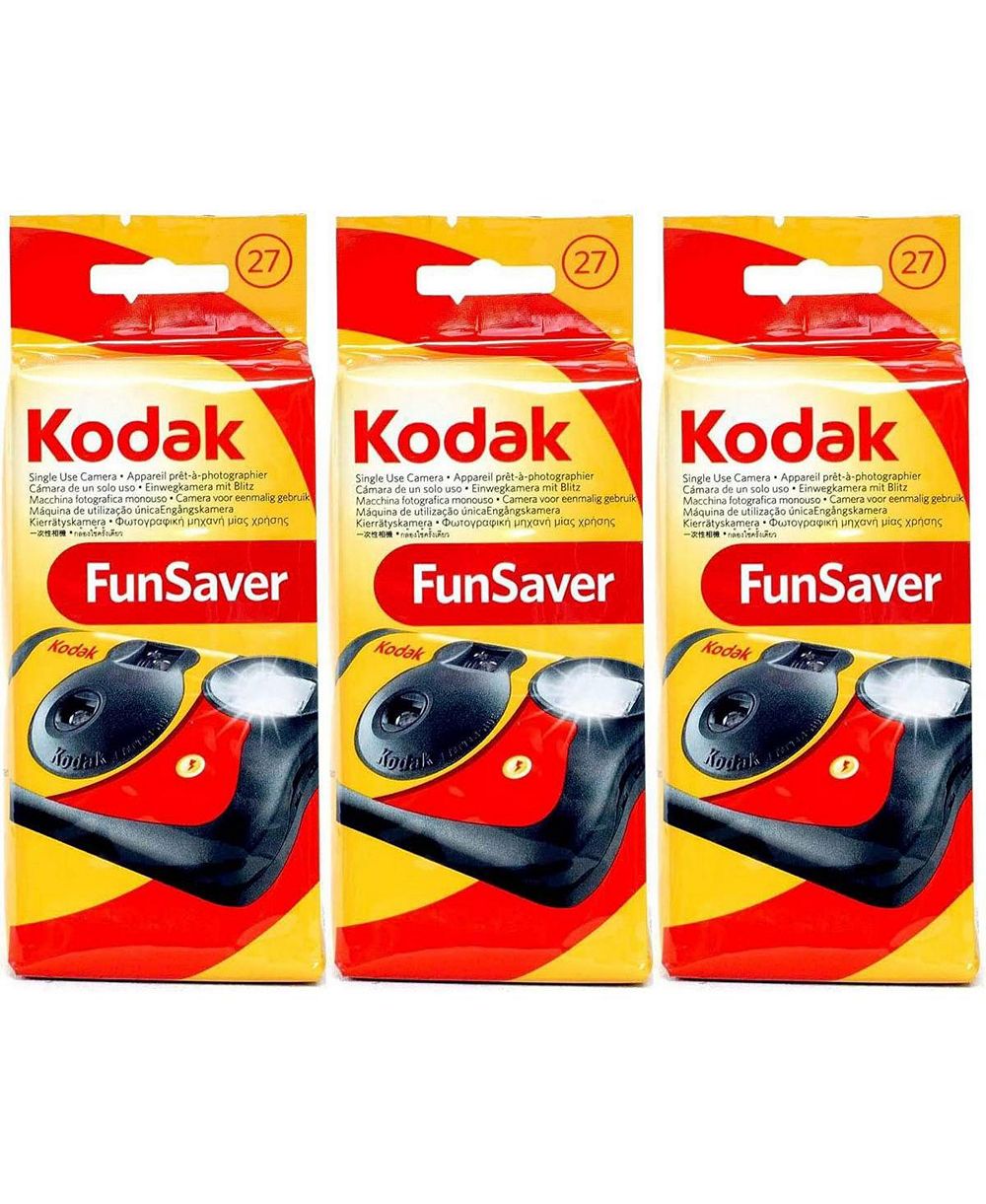 Kodak Fun Saver 35mm Disposable Camera with Flash, 27 Exposures, 3-Pack