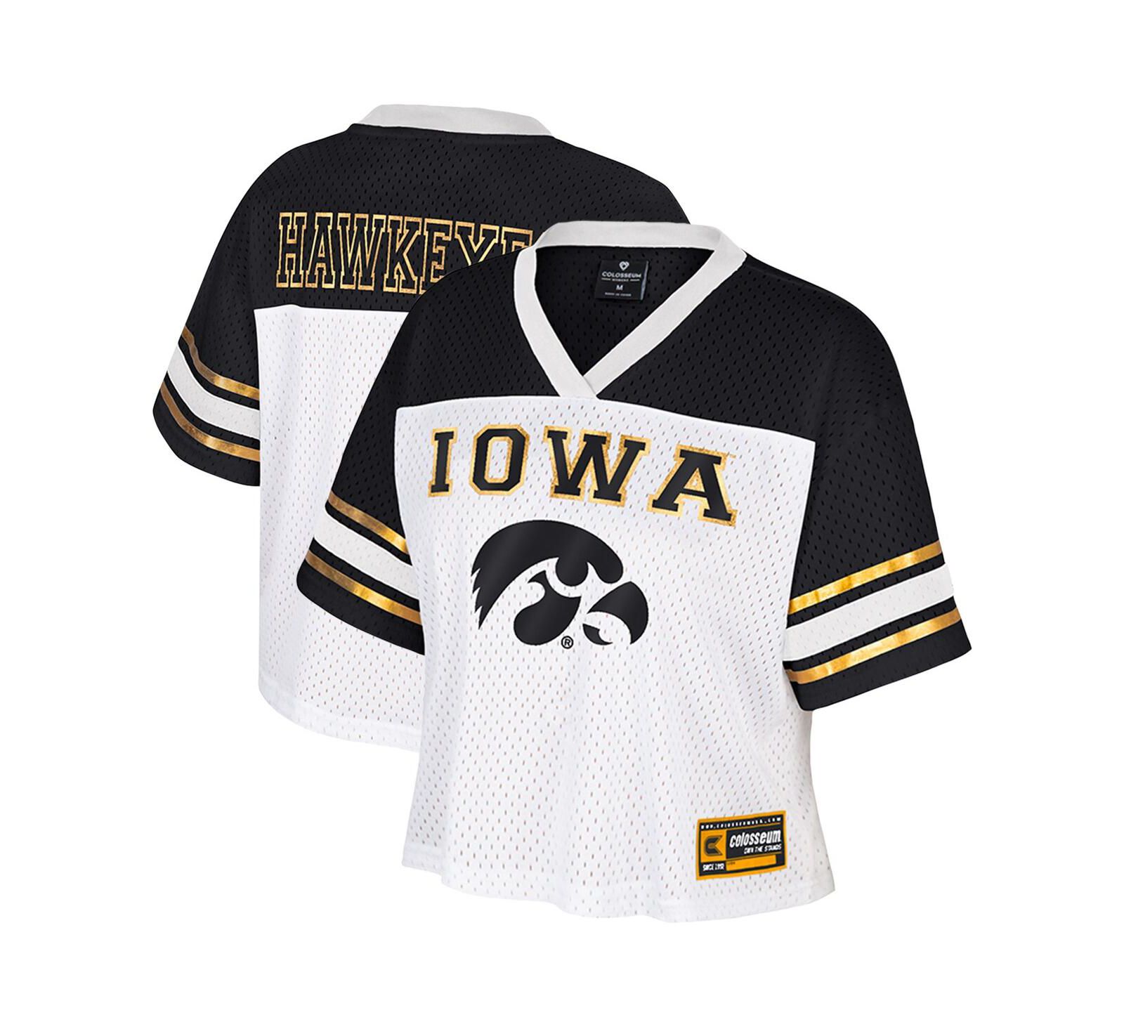 Женская укороченная джерси Iowa Hawkeyes Treasure White Colosseum