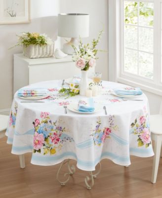 Elrene Rose Cottage Engineered Tablecloth, 60" x 84" Oval