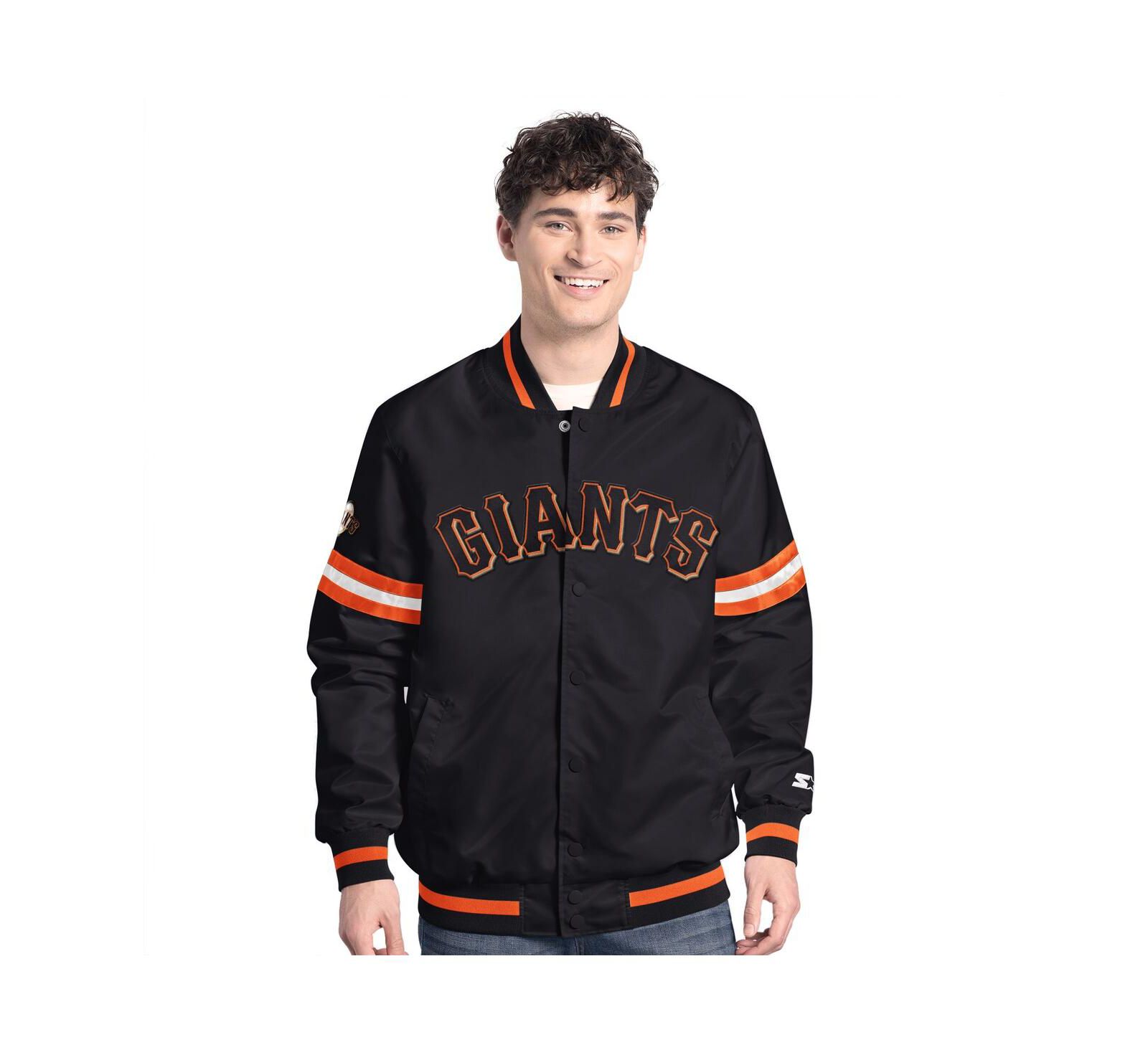 Starter Men's Black San Francisco Giants Scout Full-Snap Varsity Jacket