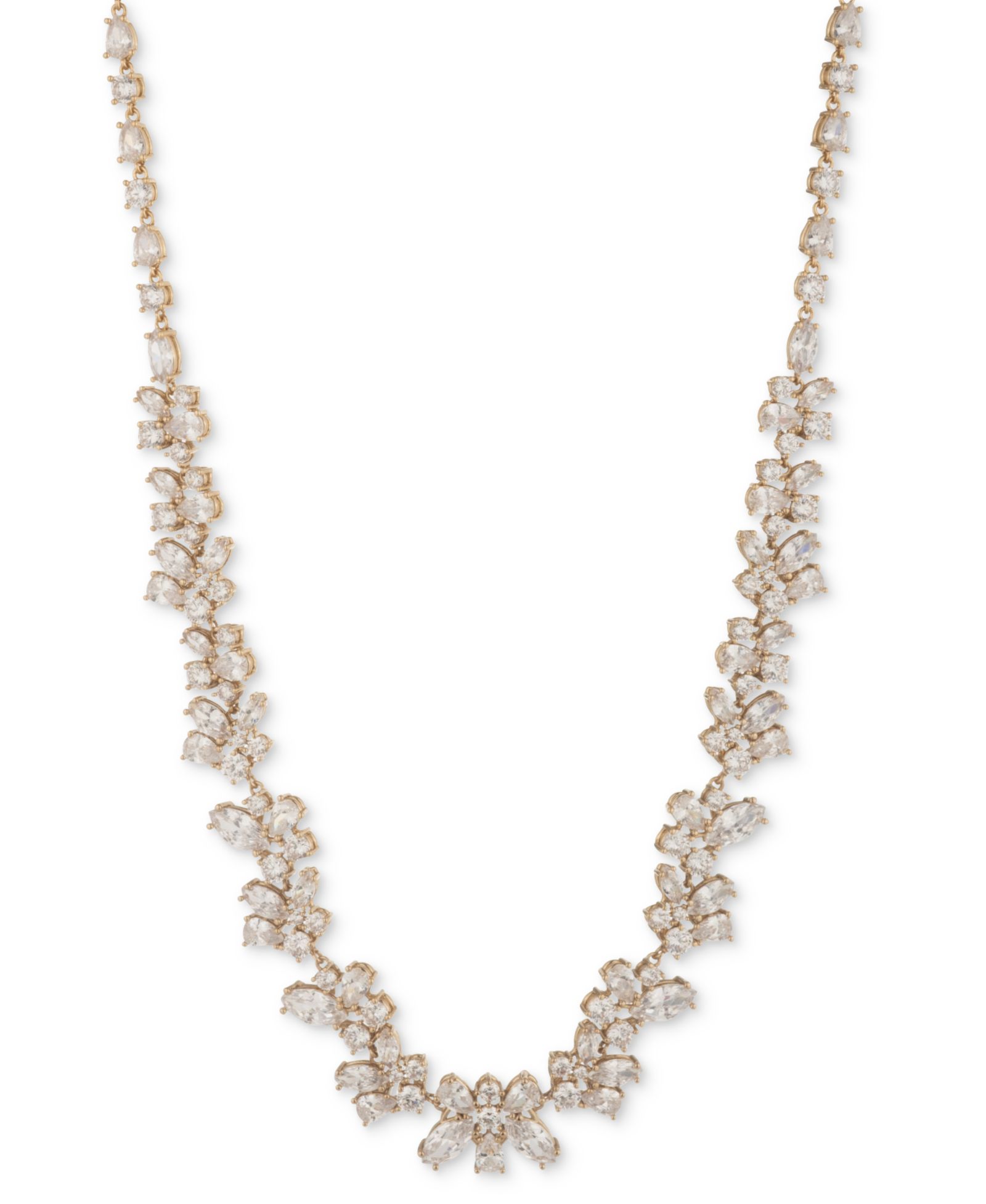 Givenchy Gold-Tone Cubic Zirconia Collar Necklace, 16" + 3" extender