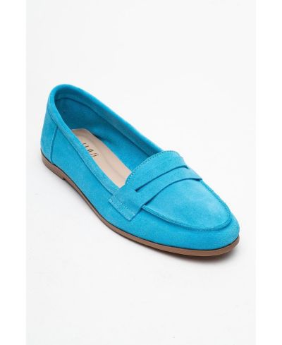 Light blue suede leather