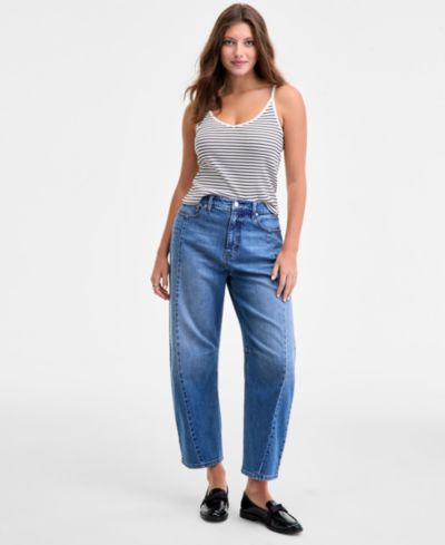 On 34th Women's Cropped High-Rise Barrel-Leg Jeans, Macy's Exclusive
