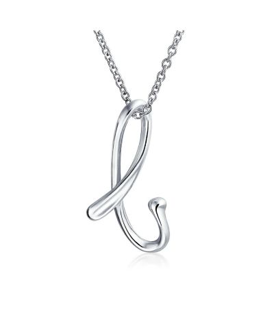 Bling Jewelry Initial Pendant Necklace Sterling Silver