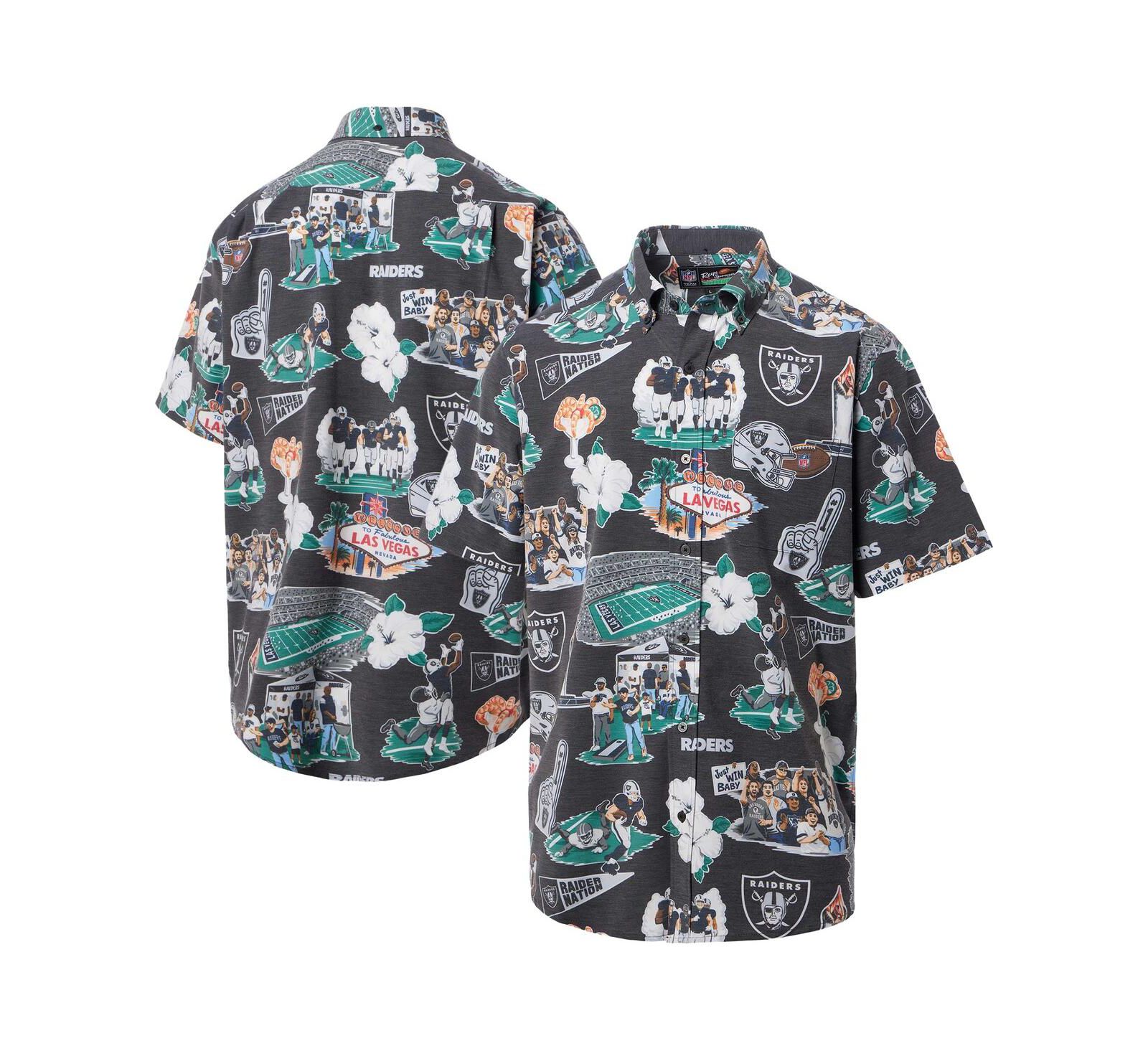 Мужская рубашка Reyn Spooner Black Las Vegas Raiders Scenic Button-Down