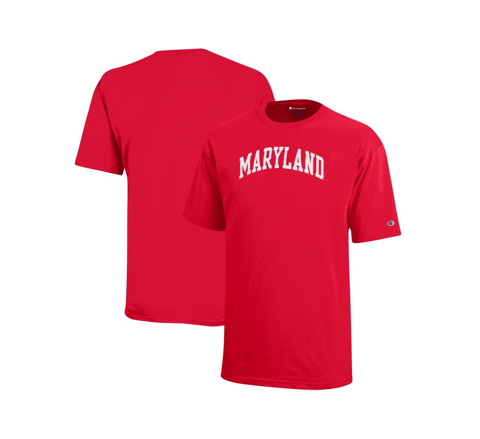 Футболка Champion с логотипом Maryland Terrapins, красная, для мальчиков и девочек