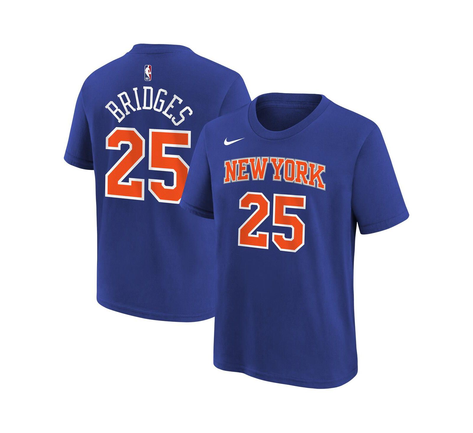 Детская футболка Nike Mikal Bridges Blue New York Knicks Icon Name & Number