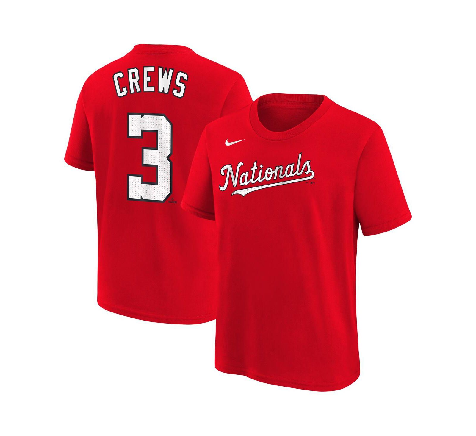 Детская футболка Nike Dylan Crews Red Washington Nationals Player Name & Number