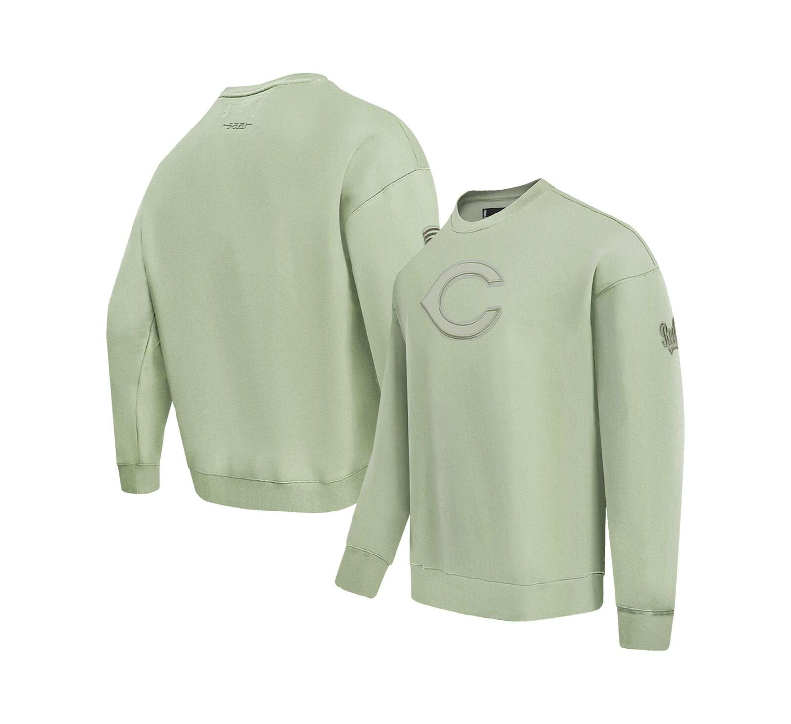 Мужской свитшот Pro Standard Green Cincinnati Reds Neutral Drop Shoulder Pullover