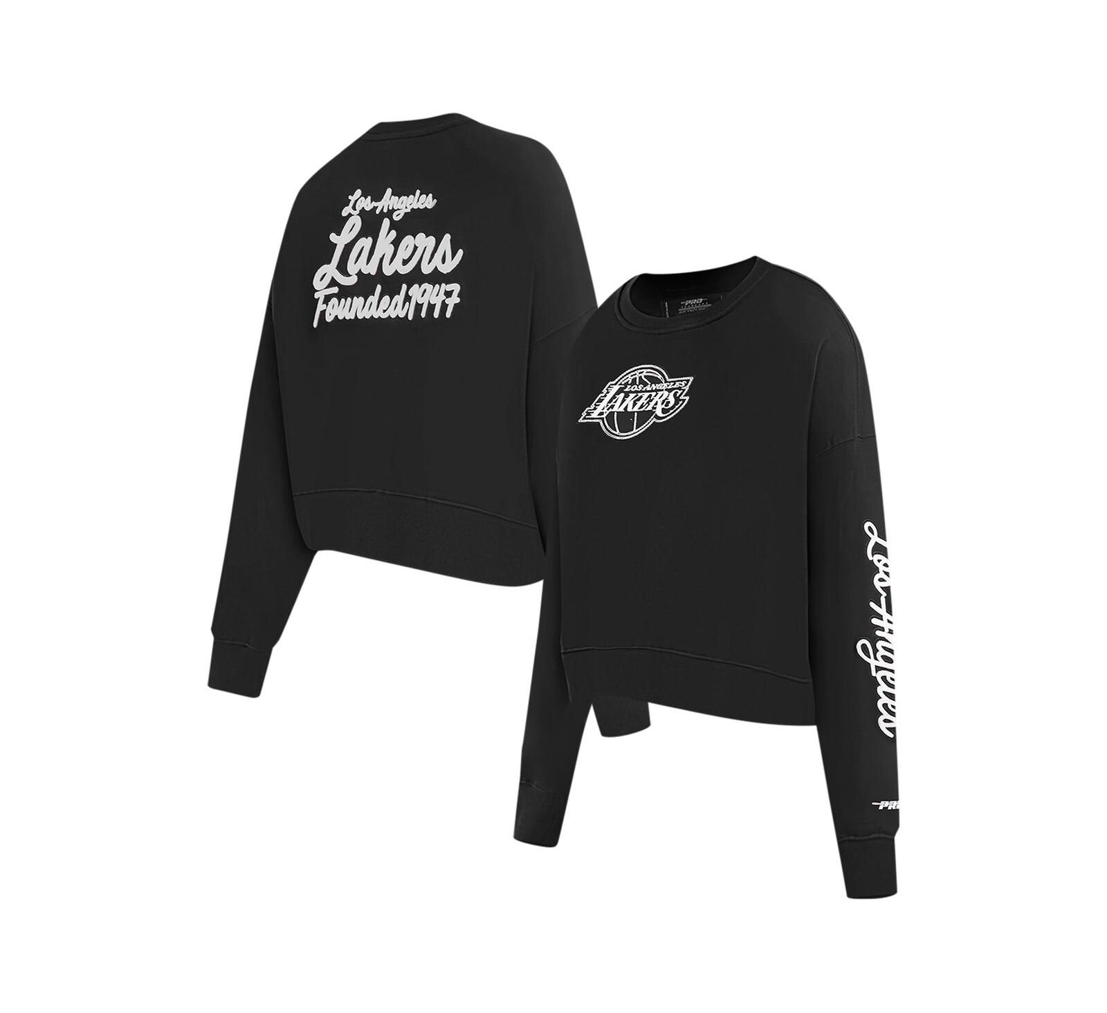Женский свитшот Pro Standard Black Los Angeles Lakers Paint The City Cropped Pullover