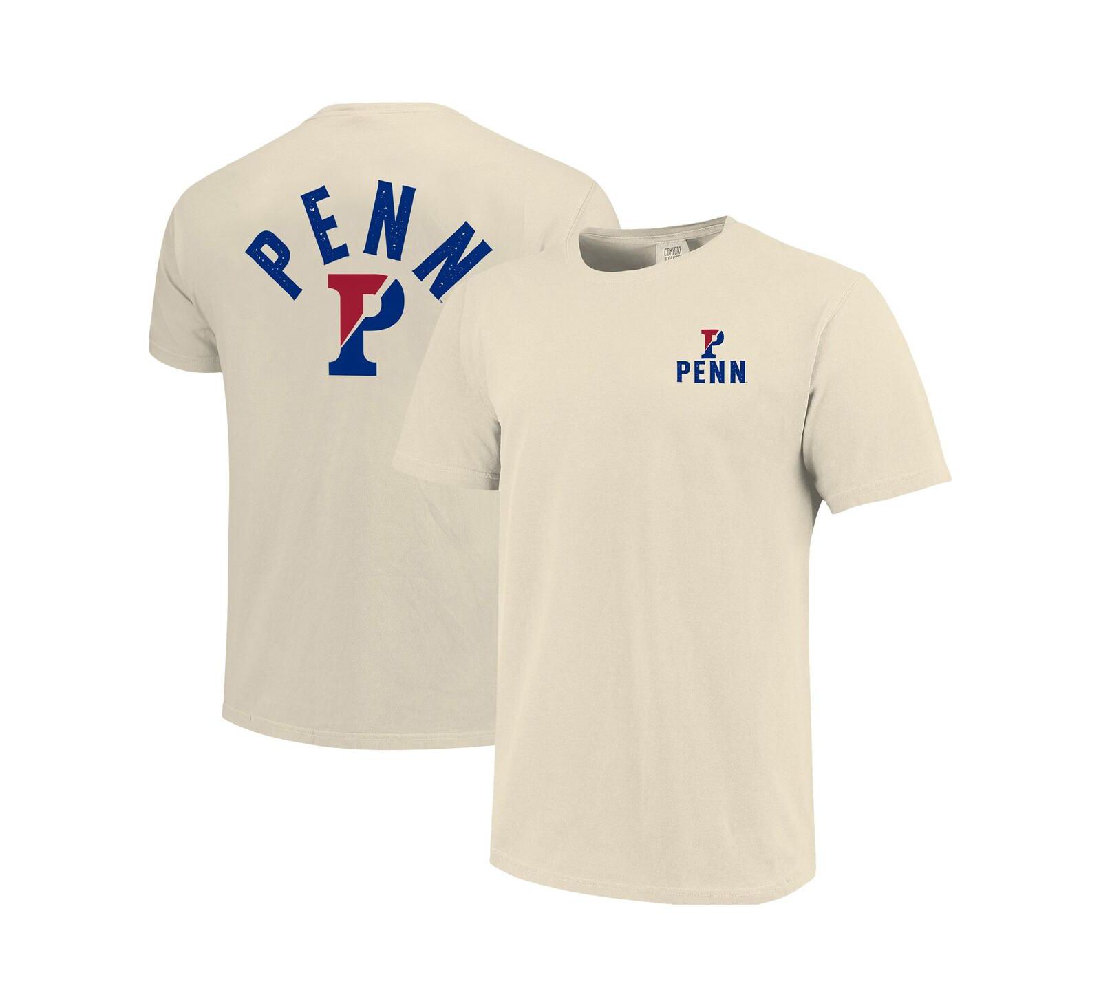 Футболка Image One Men's Cream Pennsylvania Quakers Comfort Colors Mascot Overlay