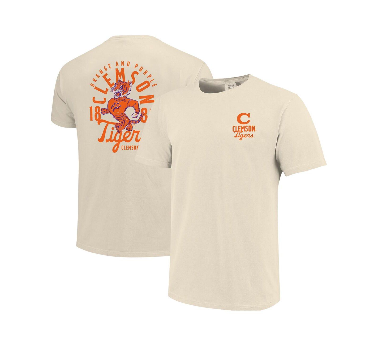 Мужская футболка Image One Cream Clemson Tigers Comfort Colors Mascot Overlay