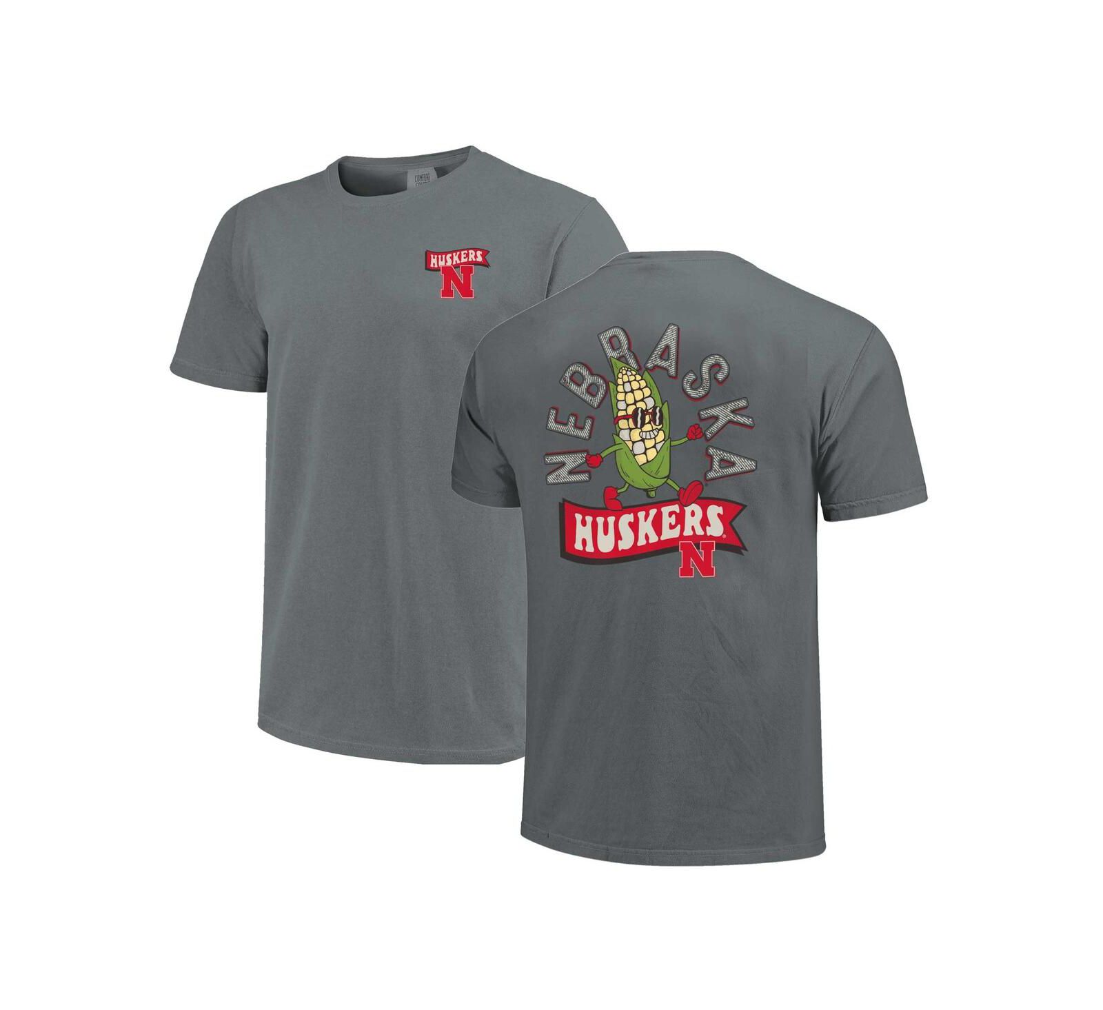 Image One Men's and Women's Gray Nebraska Huskers Retro Mascot Hyper Local Comfort Colors T-Shirt