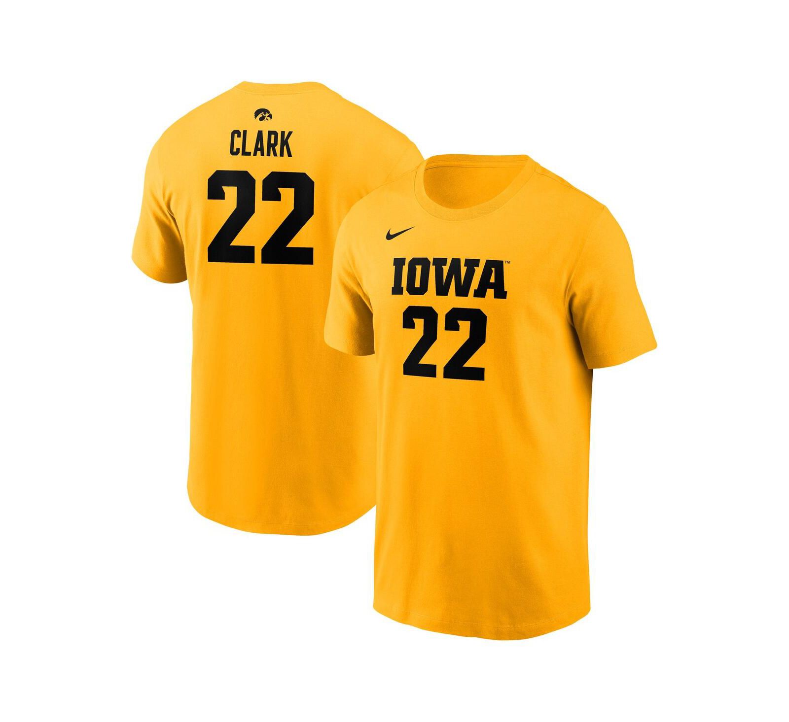 Футболка Nike Caitlin Clark Gold Iowa Hawkeyes для мужчин и женщин