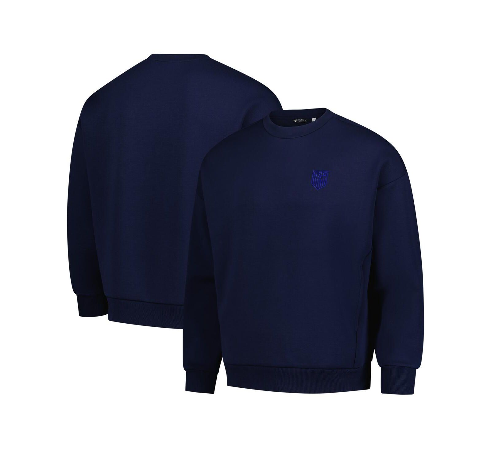 LevelWear Men's Navy USMNT Luxe Signature Lineage Tri-Blend Pullover Sweatshirt