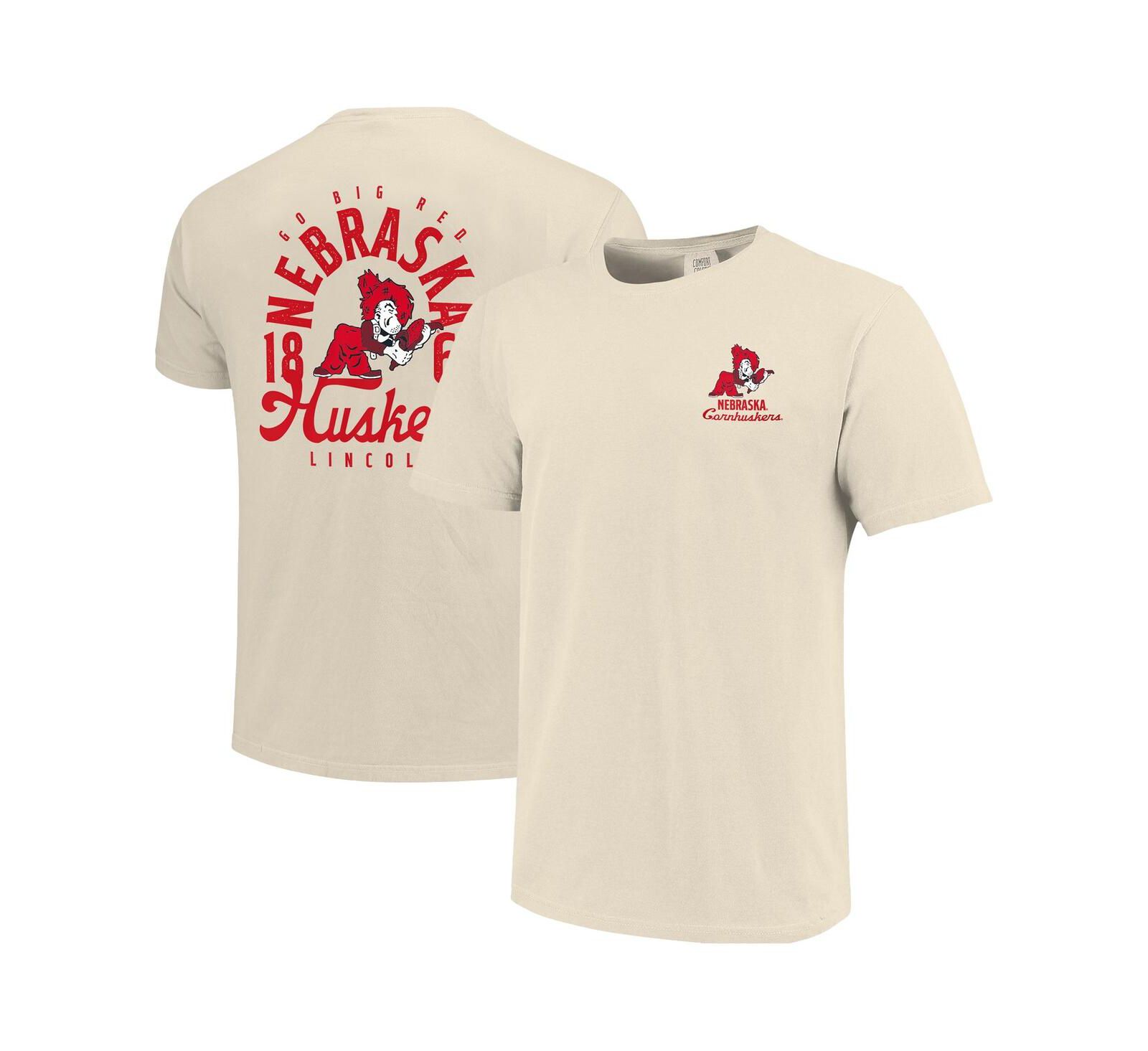 Мужская футболка Image One Cream Nebraska Huskers Comfort Colors Mascot Overlay