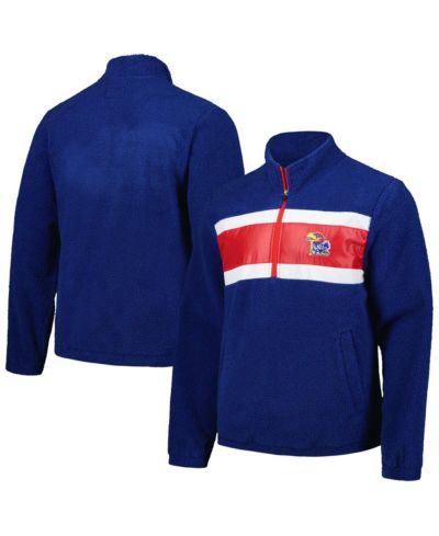 G-III Sports by Carl Banks Men's Navy Kansas Jayhawks Pinch Runner Half-Zip Sweatshirt