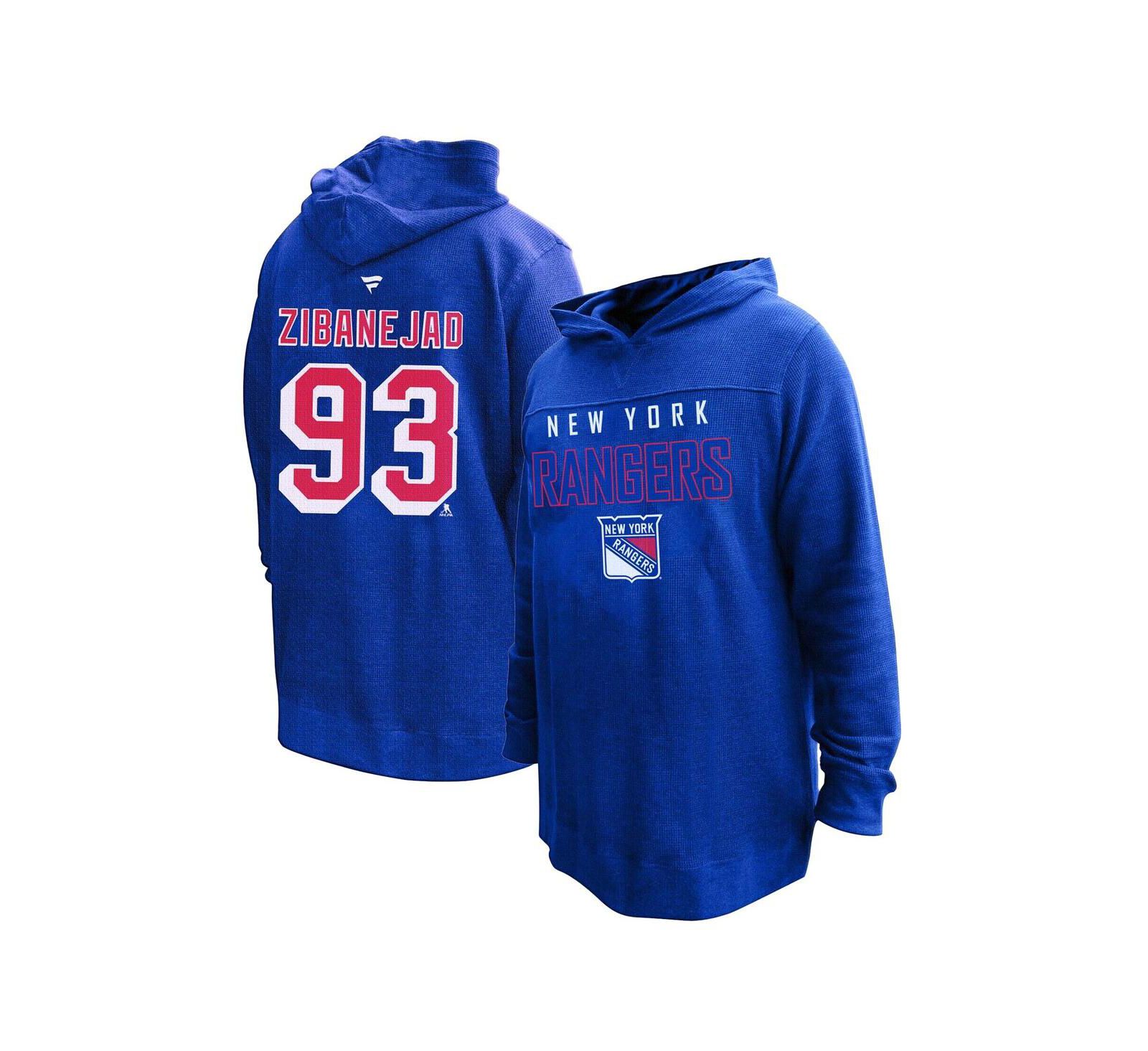 Женское худи Profile Mika Zibanejad Blue New York Rangers Plus Size Name & Number Thermal Pullover