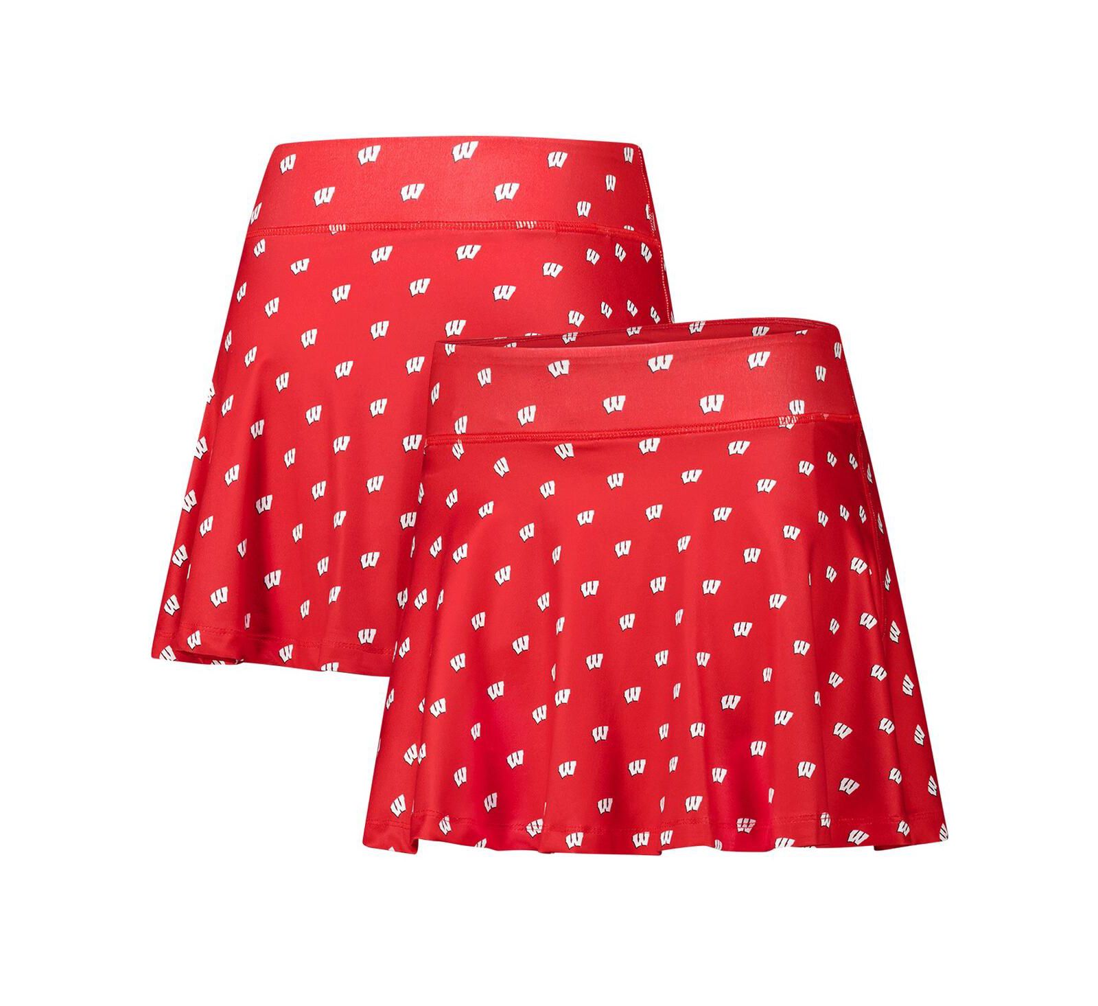 ZooZatz Women's Red Wisconsin Badgers Allover Print Flowy Skirt