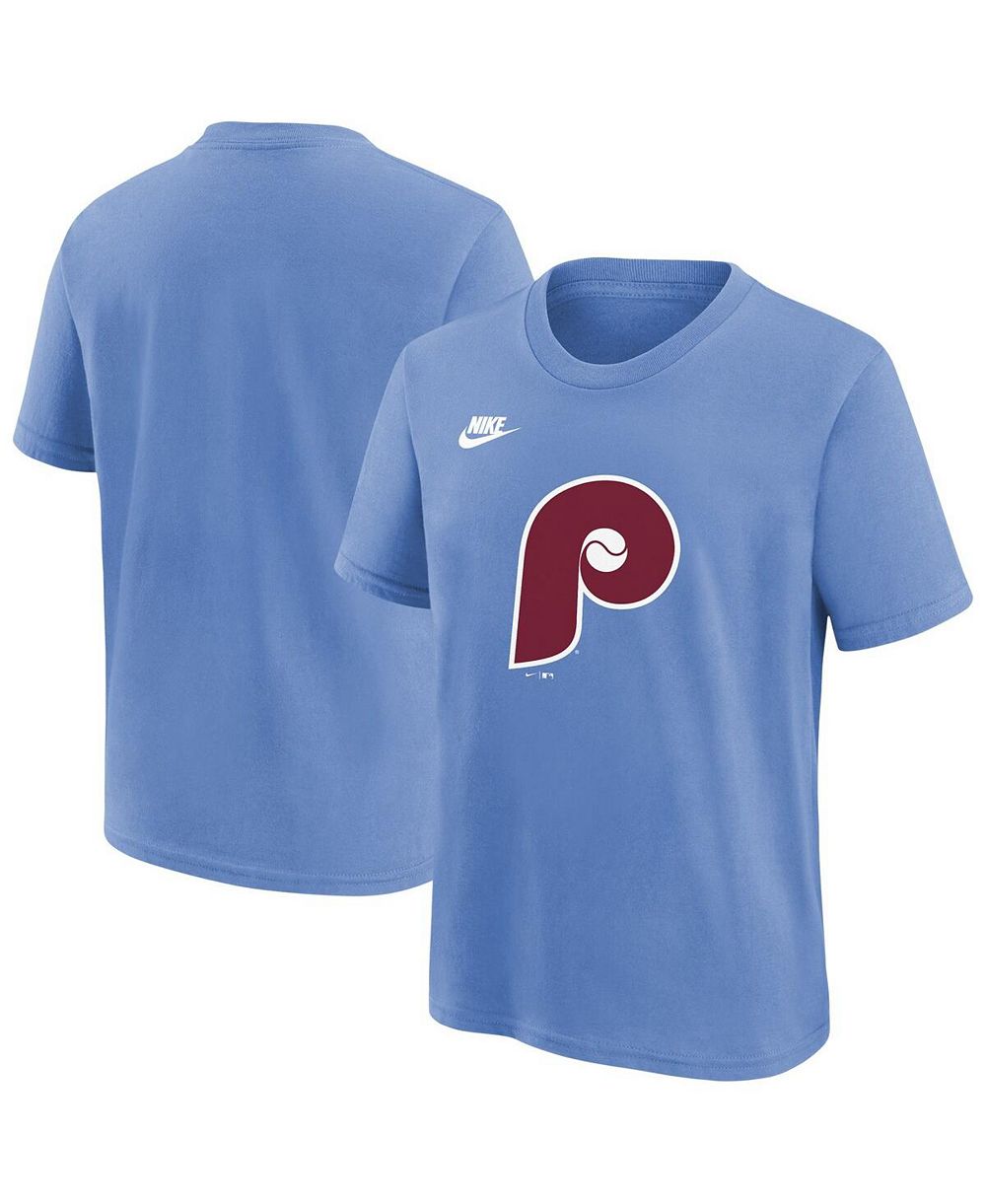Nike Футболка для мальчиков и девочек Philadelphia Phillies Cooperstown Collection Team Logo Light Blue