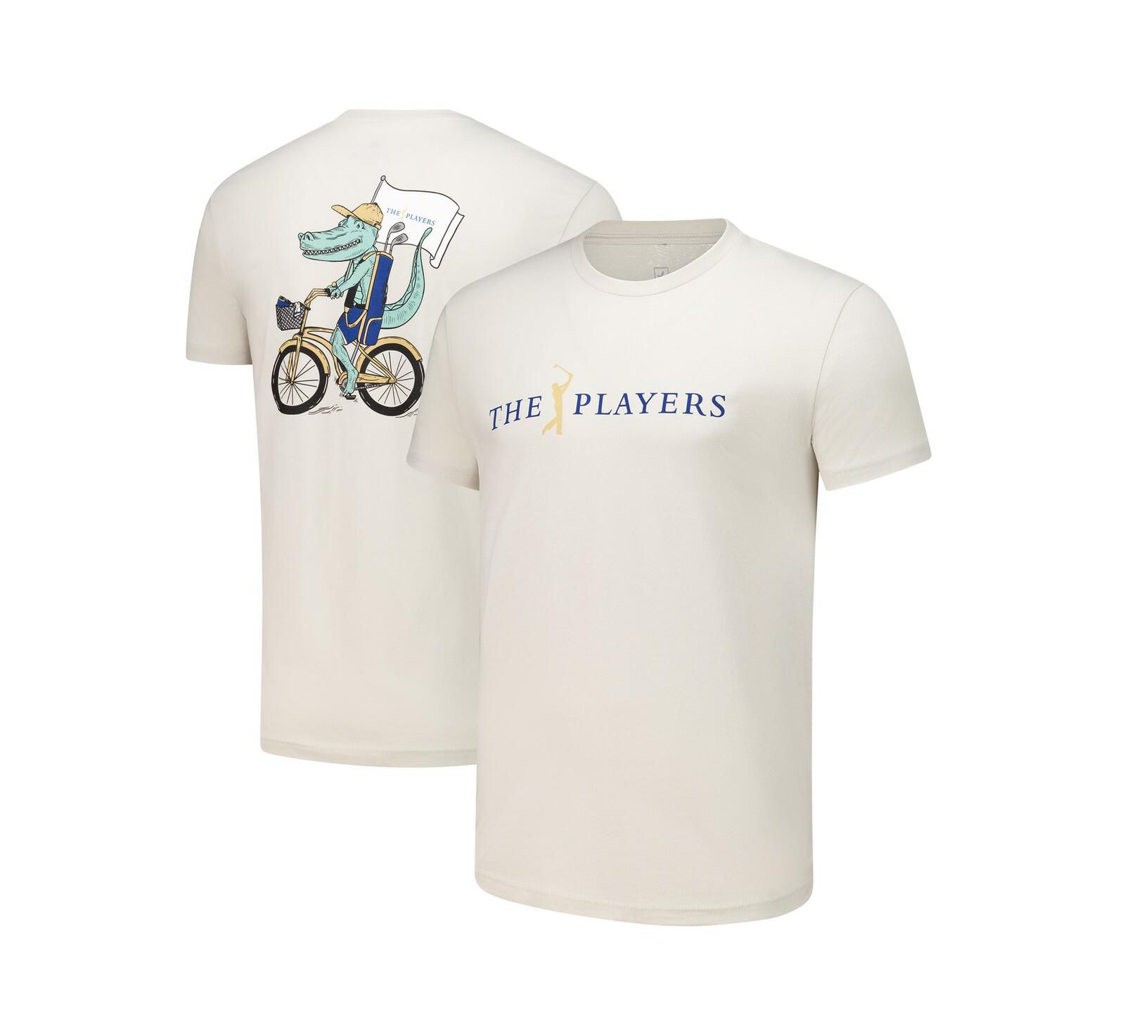 Flomotion Men's and Women's Tan THE PLAYERS Biking Gator T-Shirt