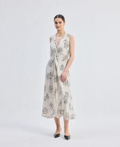 Reistor Women's Front Twist Maxi dress in Florals