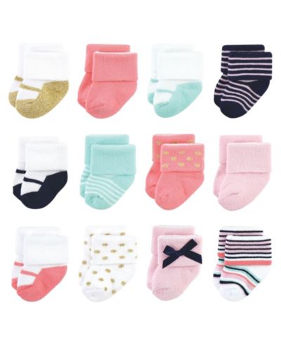 Детские носки Little Treasure Baby Girls Treasure Everyday Comfort Terry 12 Pack