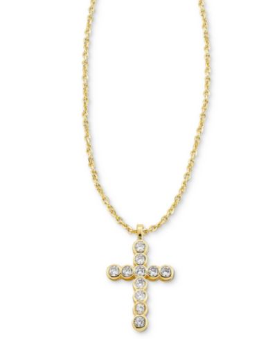 Подвеска Kendra Scott Gold-Tone Cross Crystal 19"