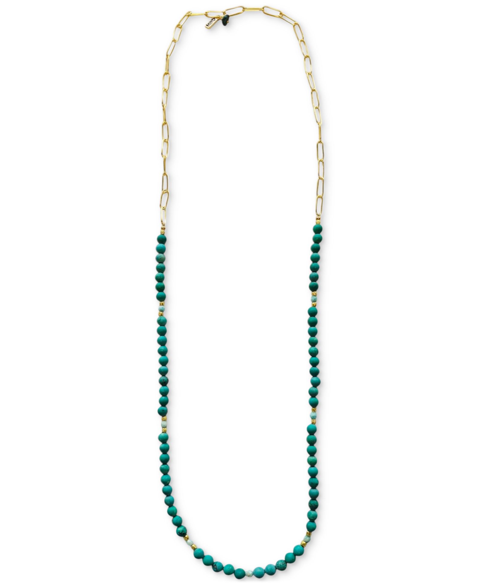 Колье MINU Jewels Gold-Tone Turquoise & Amazonite 30" Statement