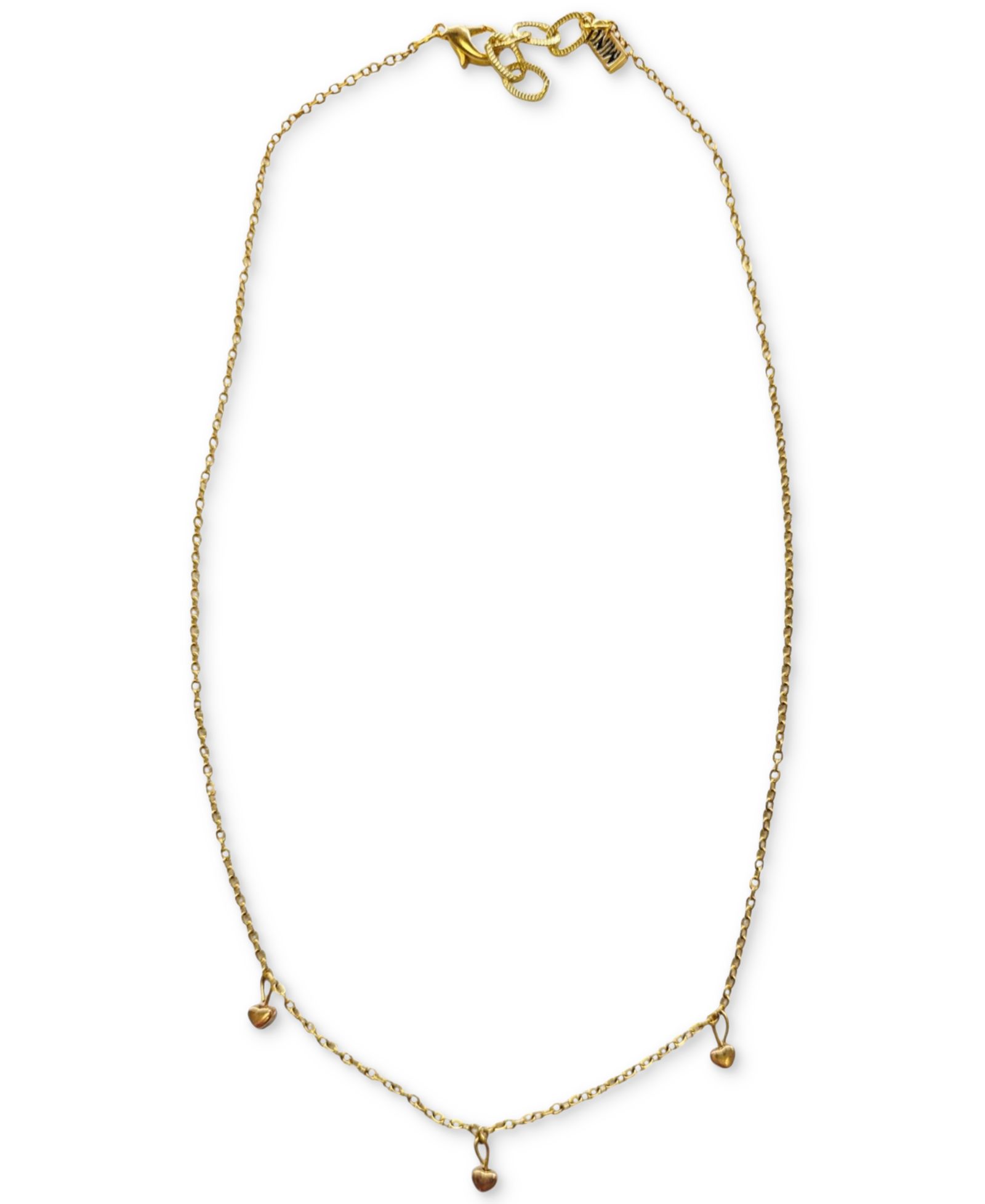 MINU Jewels Золотистая подвеска-кулон в форме сердца, 16" + 1" удлинитель