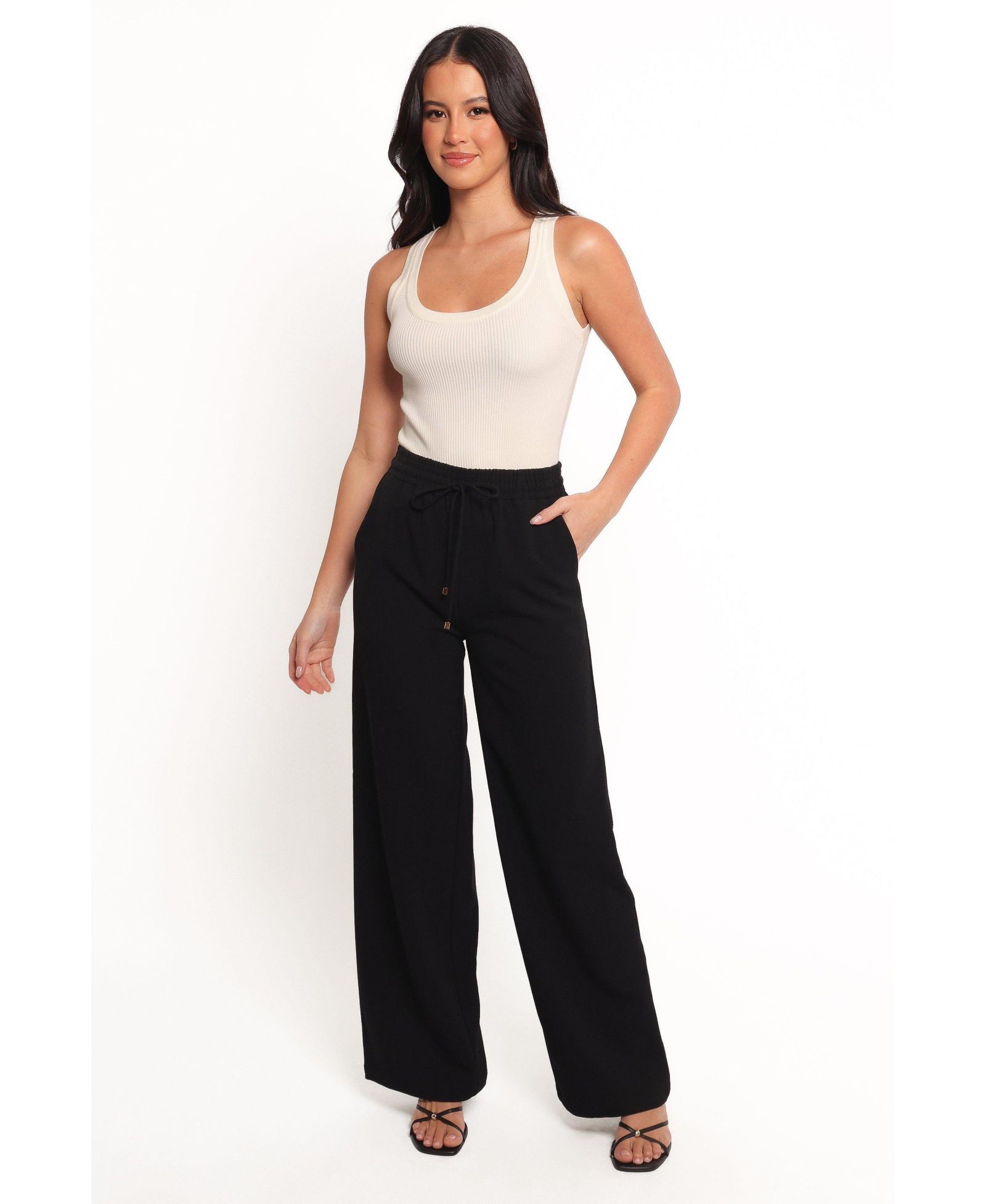 Petal and Pup Women's Cinch Wide Leg Crepe Pant