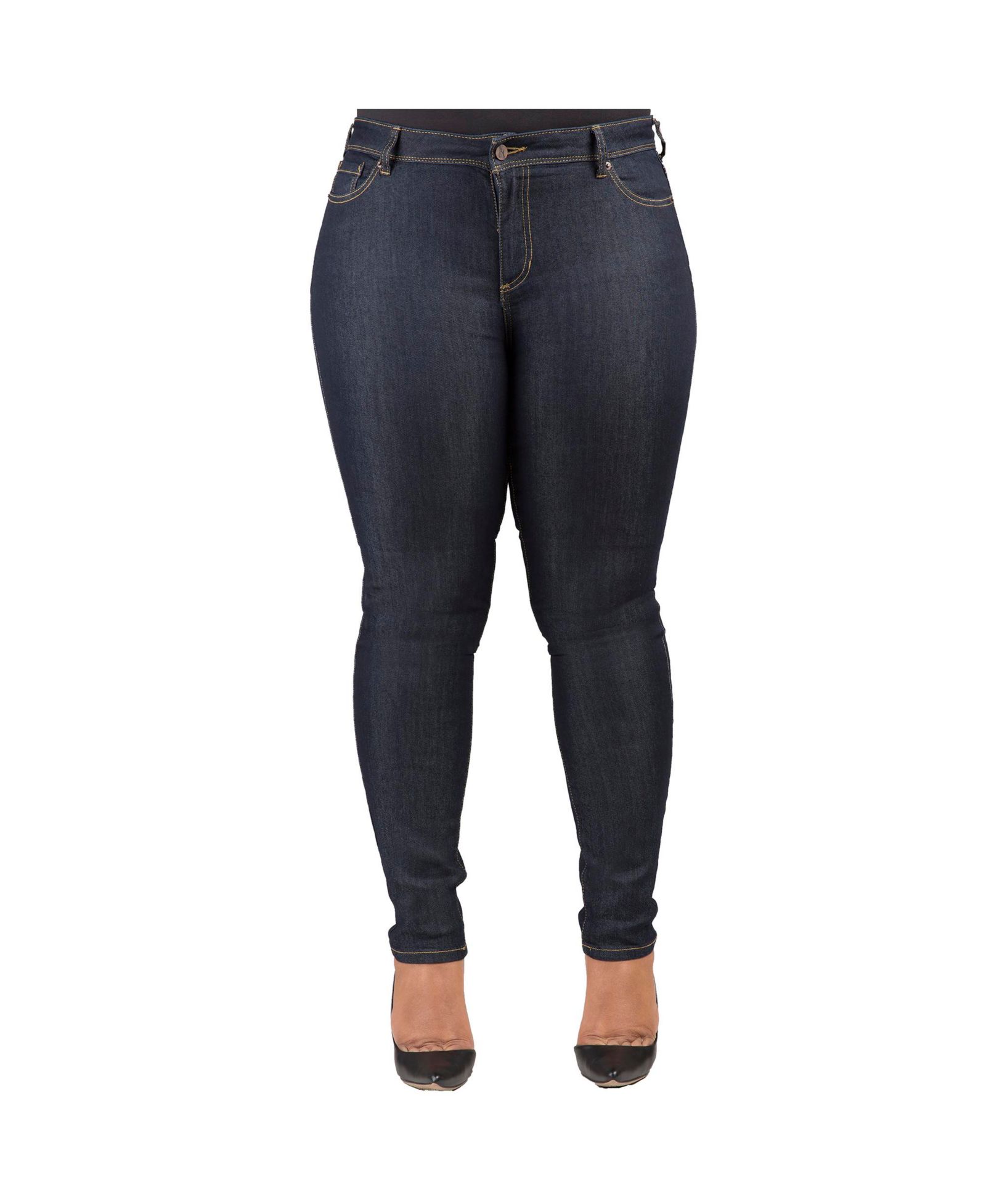 Poetic Justice Women's Curvy-Fit Basic 5 Pockets Skinny Jeans Raw 29