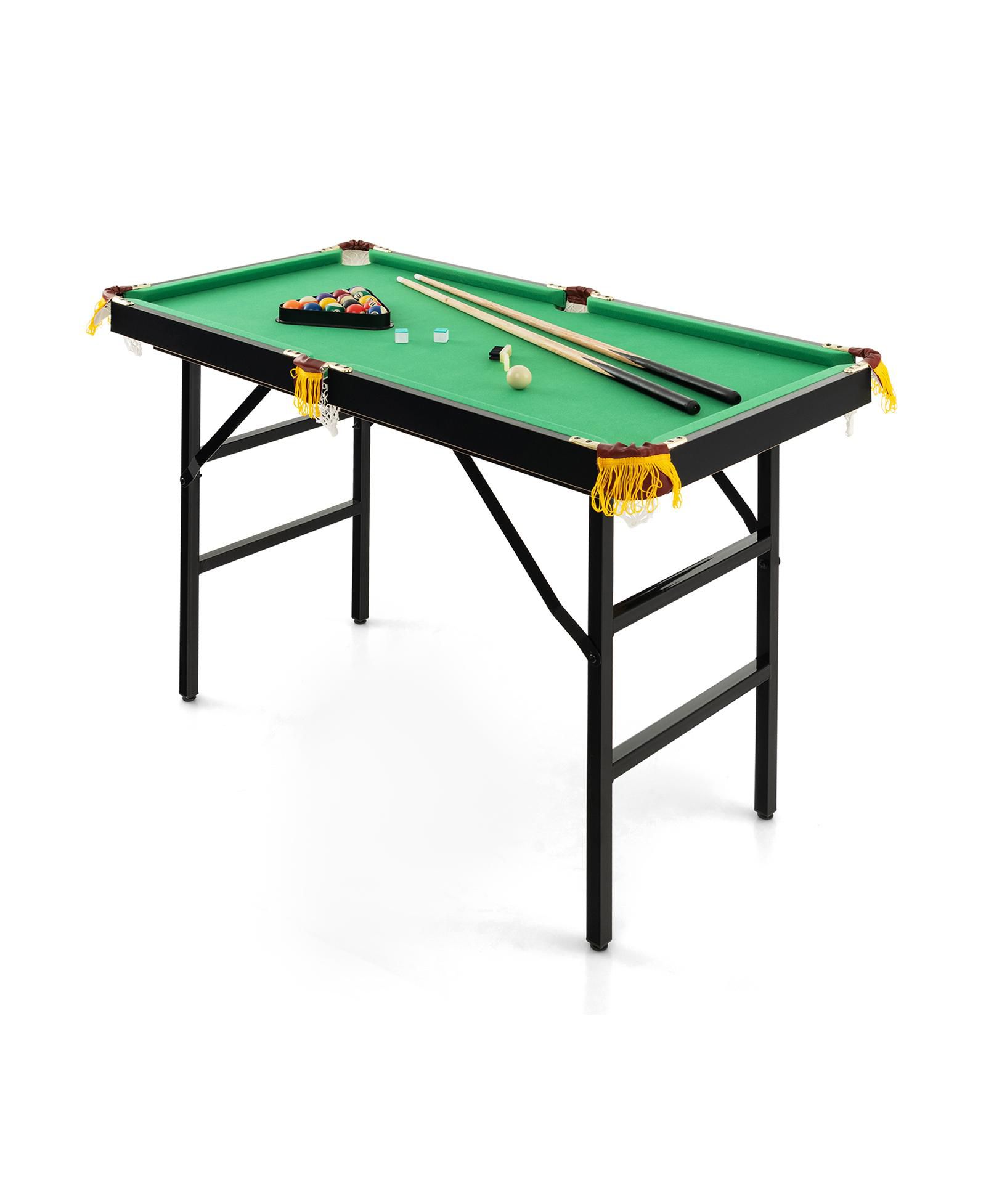 47 Inch Folding Billiard Table with Cues and Brush Chalk