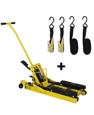 Hydraulic Motorcycle Lift Jack, 1500 LBS Capacity ATV Scissor Lift Jack, Portable Motorcycle Lift Table with 4 Wheels