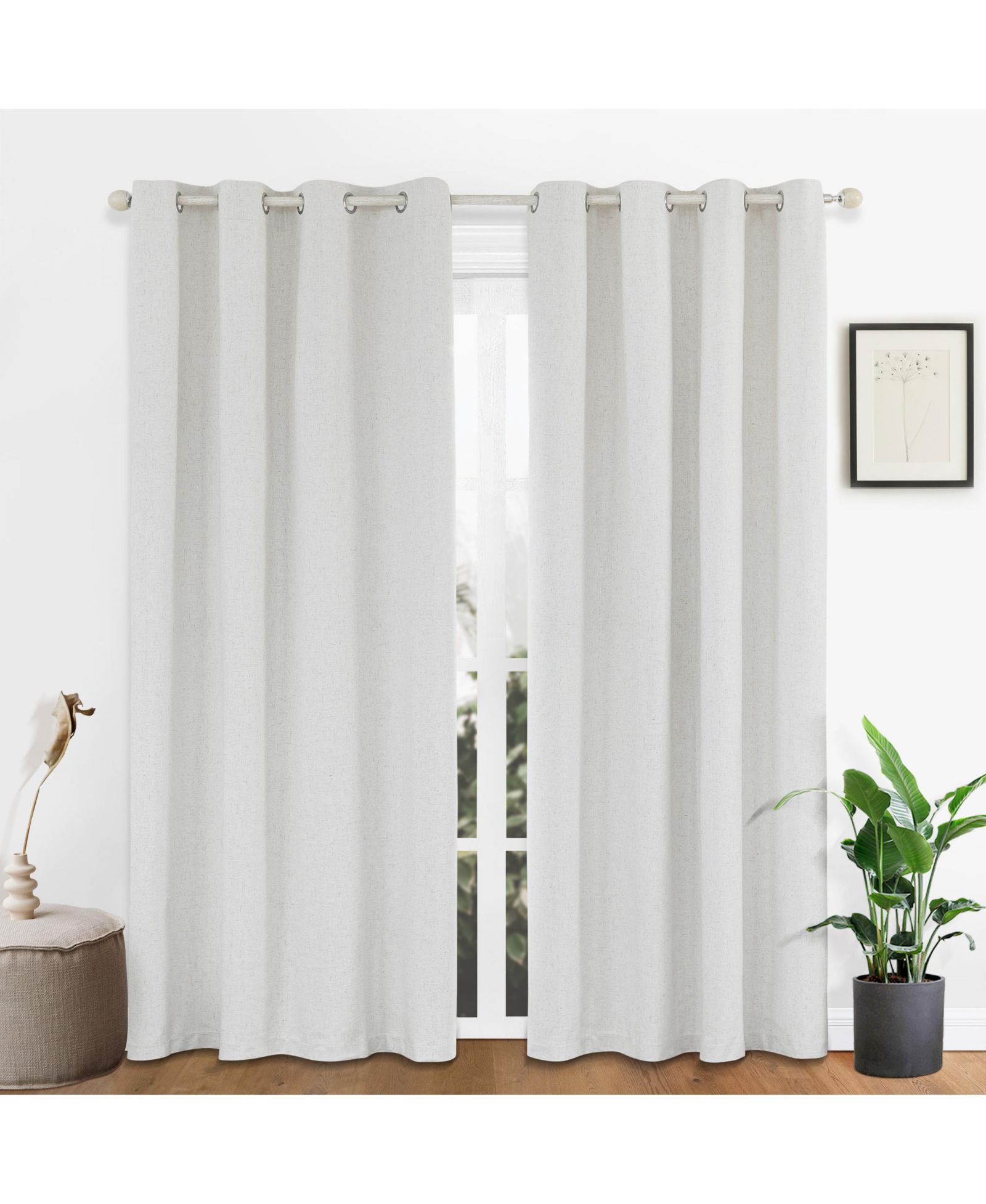 Парные шторы Awesome Home 100% Blackout Linen Blend