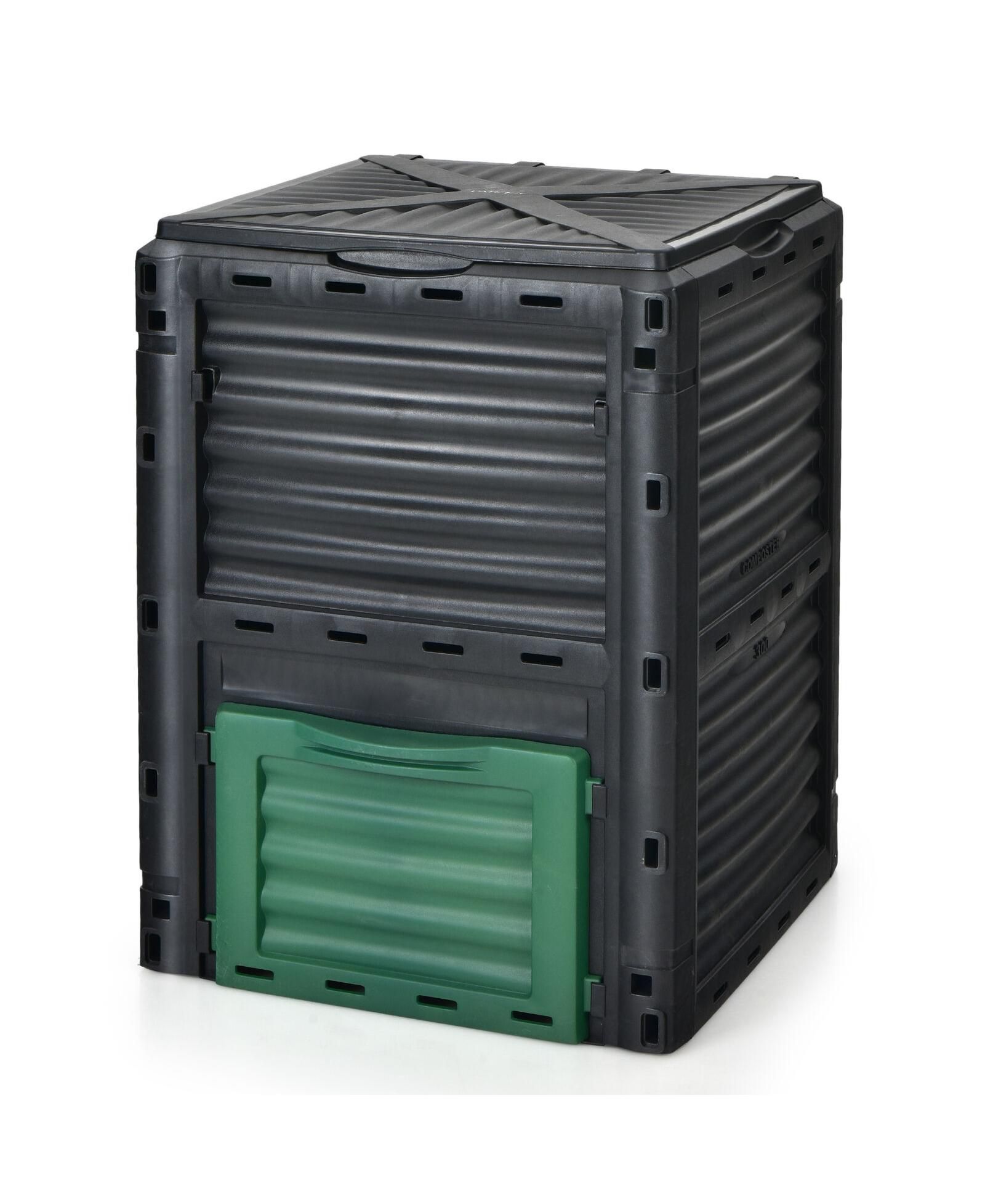 Ecooso 80-Gallon Outdoor Composter with Large Openable Lid and Bottom Exit Door