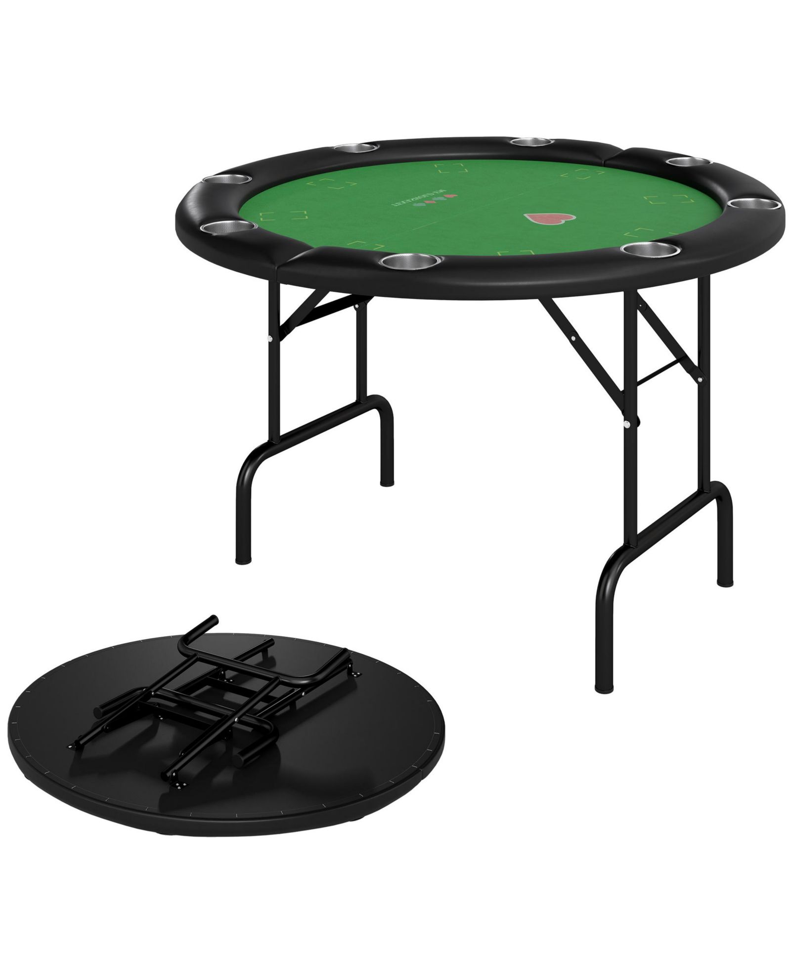 Складной круглый стол для покера Soozier 47", на 8 игроков