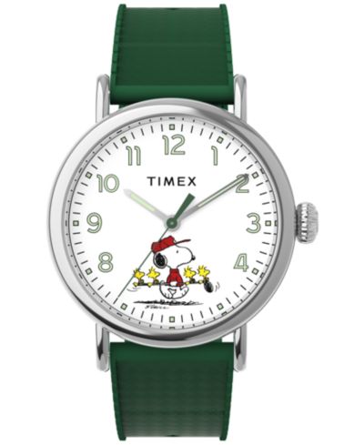 Timex мужские кварцевые аналоговые часы с зеленым резиновым ремешком, 40 мм