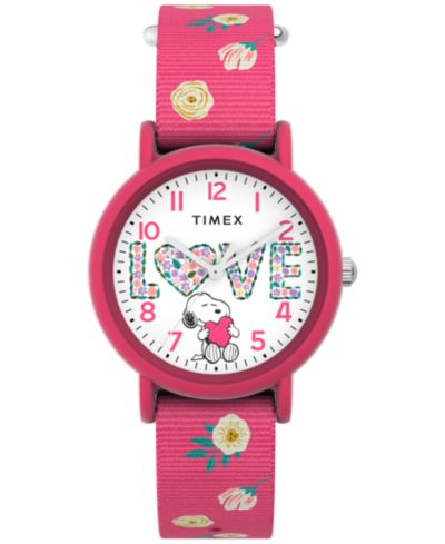 Женские часы Timex Quartz Analog Pink Nylon 34mm
