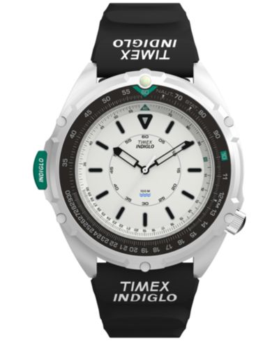 Timex Men's Quartz Analog Black Rubber Watch, 46mm