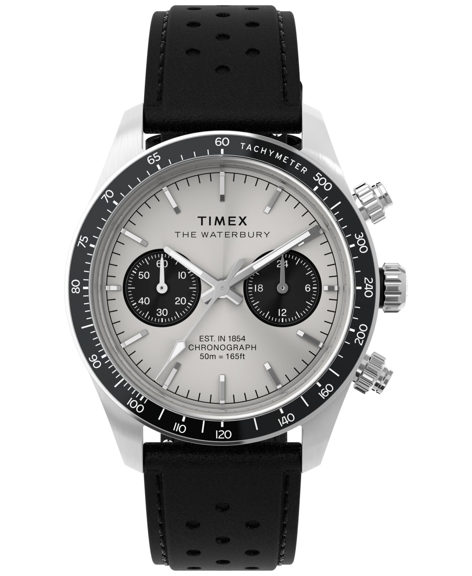 Timex Men's Quartz Analog Black Leather Watch, 39mm