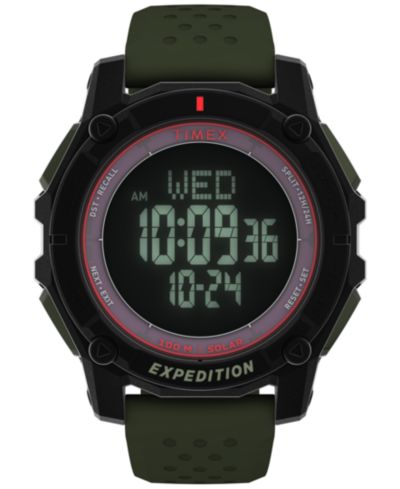 Timex Men's Chronograph Green Silicone Watch, 49mm