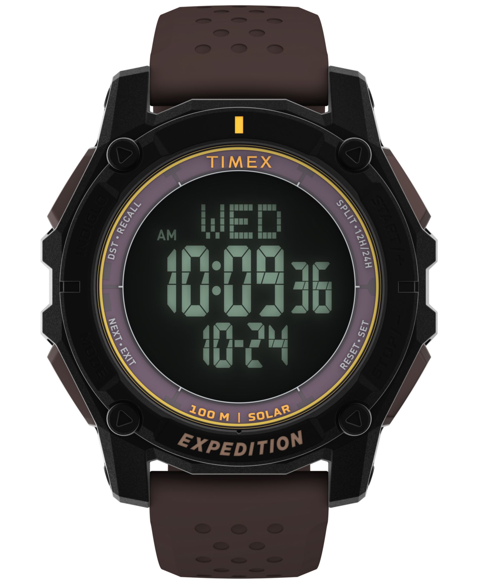 Timex Men's Chronograph Brown Silicone Watch, 49mm