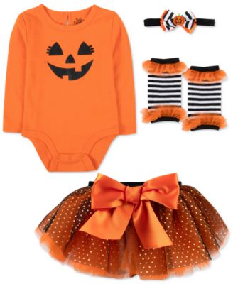 Детский комплект Baby Essentials Halloween Pumpkin: боди, пачка, повязка и гетры, 4 предмета