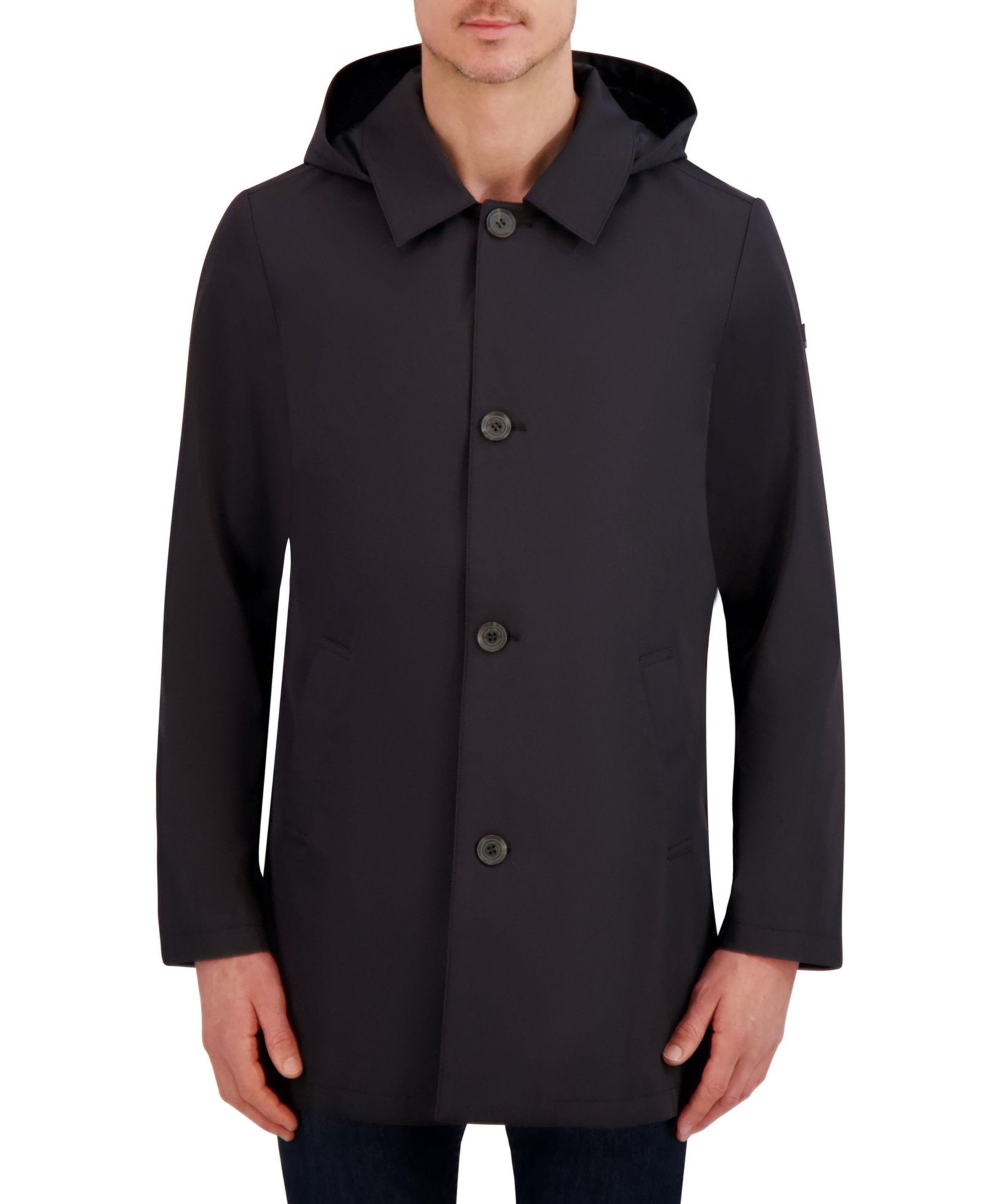Vince Camuto Men's Rain Tek Transitional Coat With Removable Hood